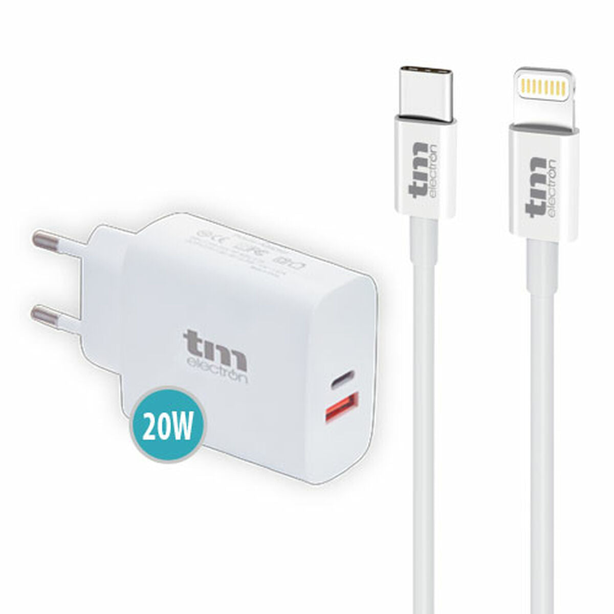 Wall Charger TM Electron 20 W Lightning/USB-C (1 Unit)-0