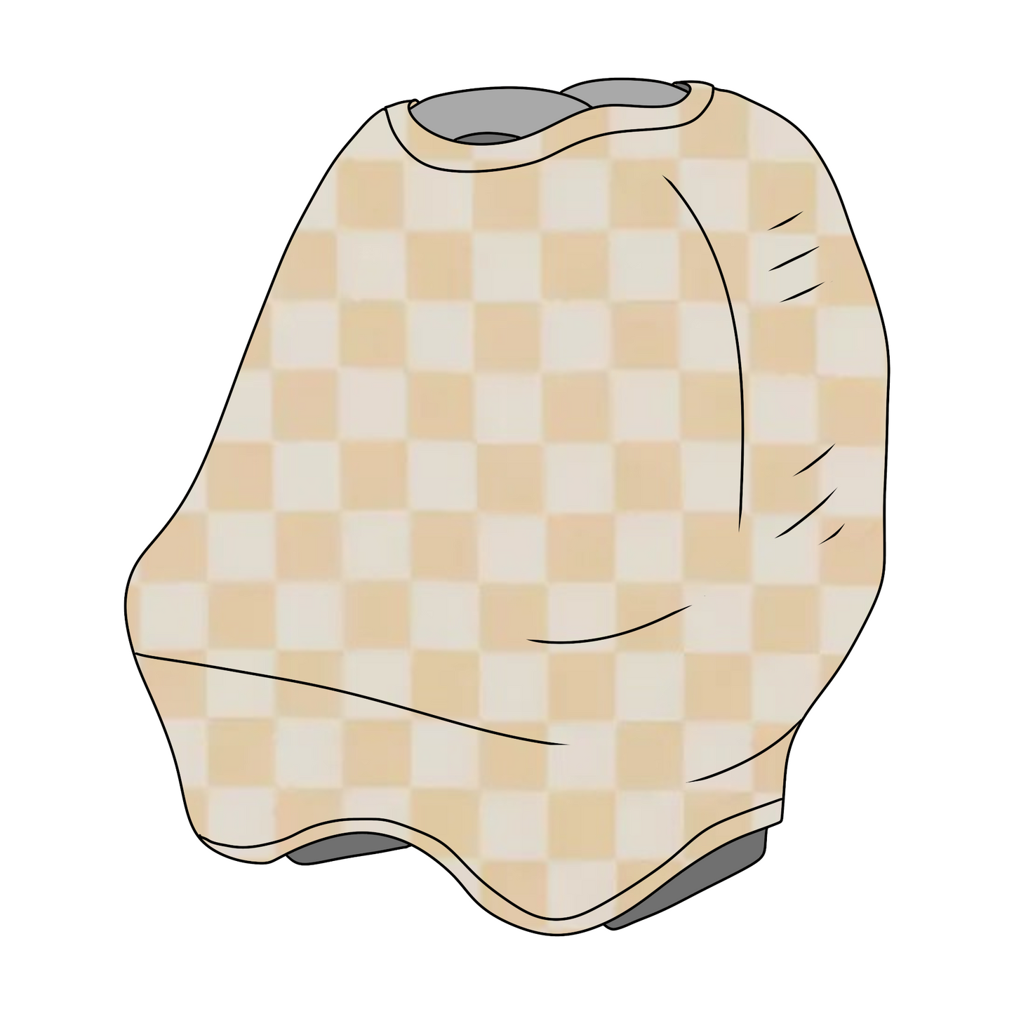 Butter Yellow & White Checkered Carseat Cover