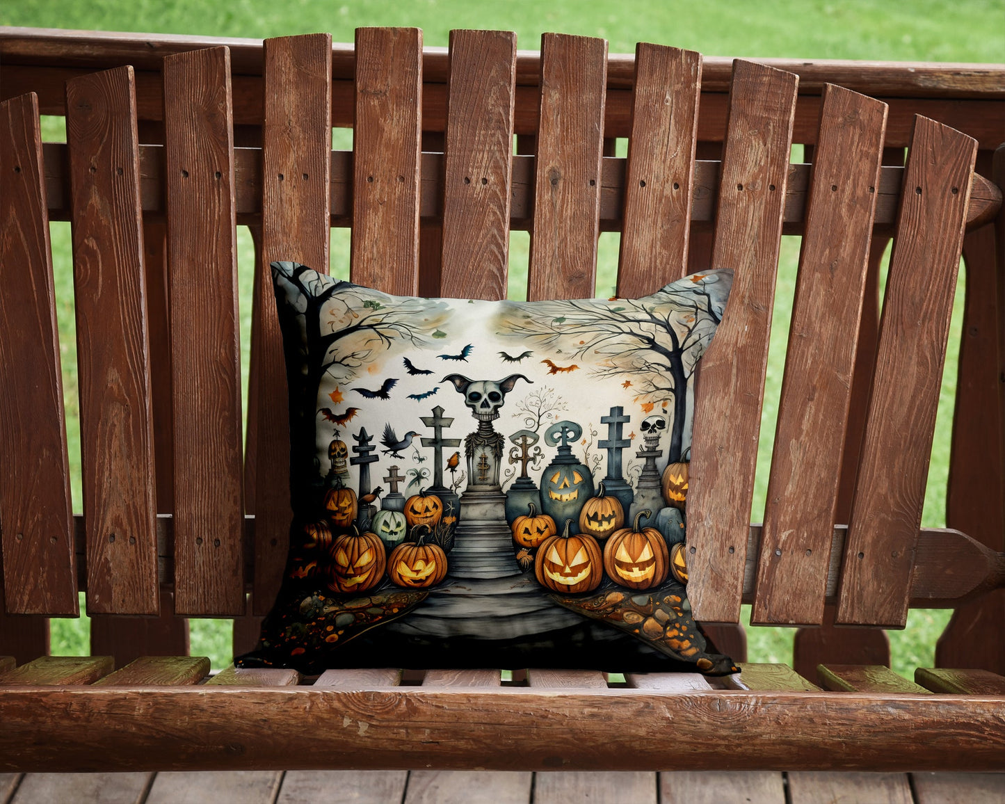 Pet Cemetery Spooky Halloween Throw Pillow