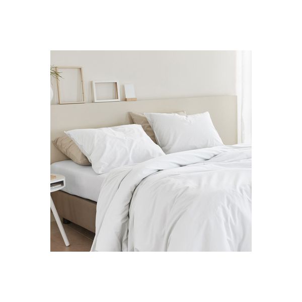 NNEDSZ Organic Cotton Basic White Quilt Cover Sets by Bedding House Queen-0