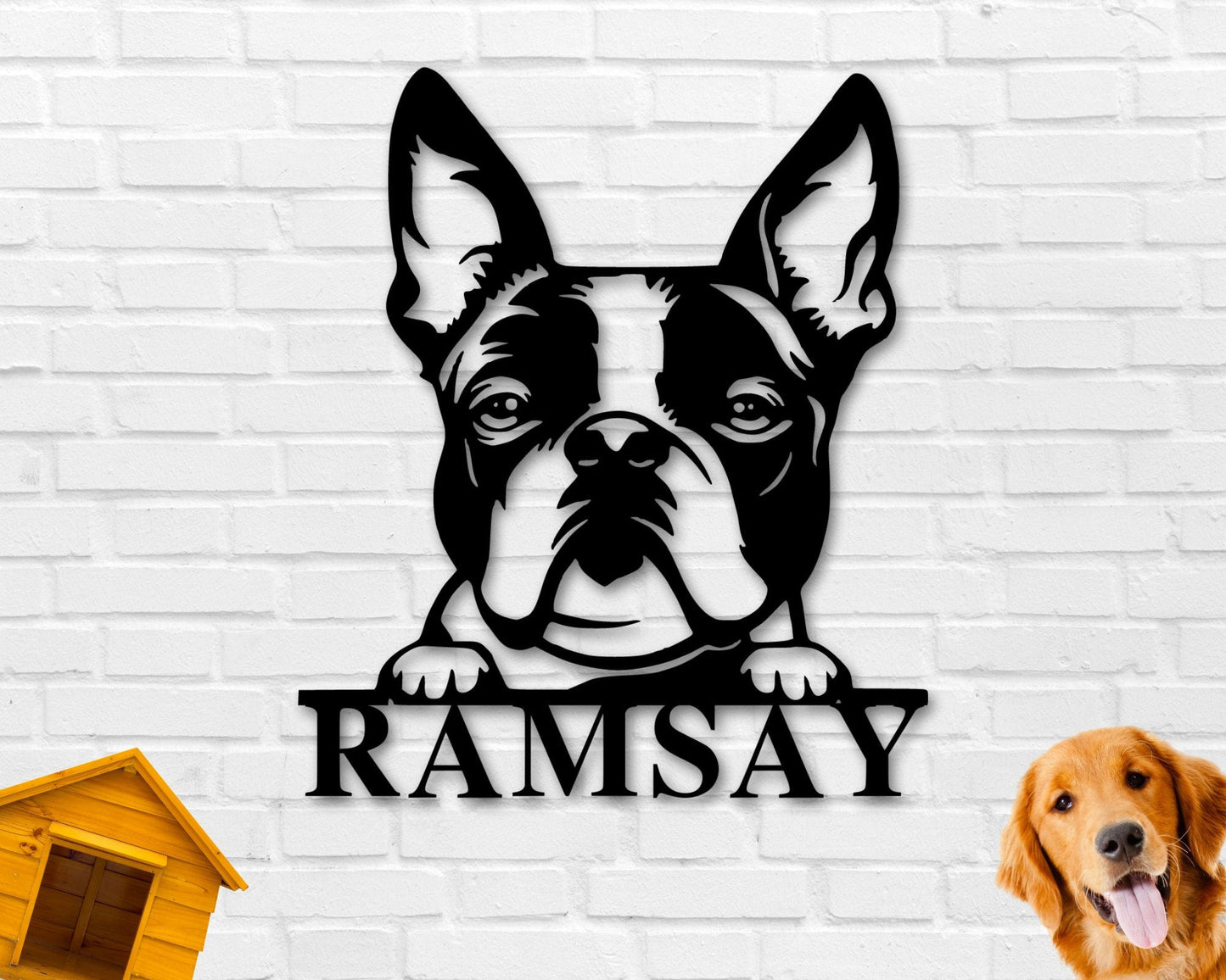 Boston Terrier Dog Breed Custom Metal Sign