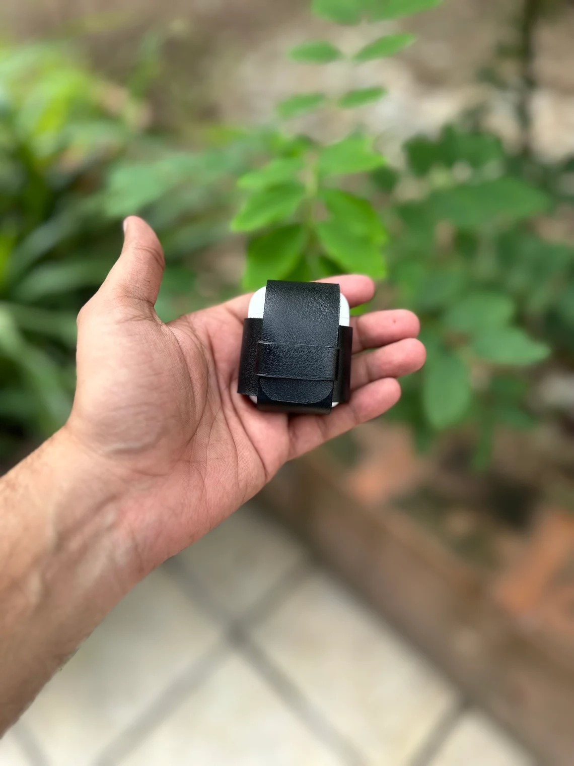 Black Leather AirPods Case-2