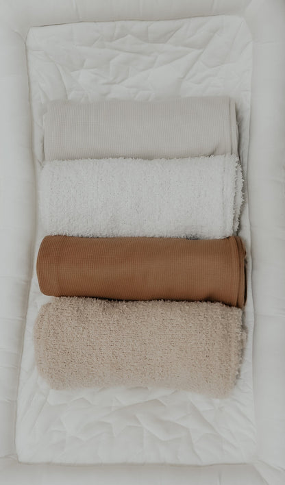 Caramel Waffle Knit Blanket