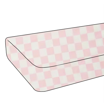 Sugar Pink & White Checkered Crib Sheet