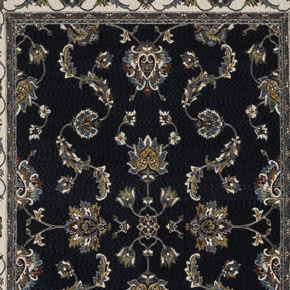 5' X 8' Ivory Oriental Area Rug With Fringe