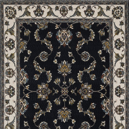 5' X 8' Ivory Oriental Area Rug With Fringe