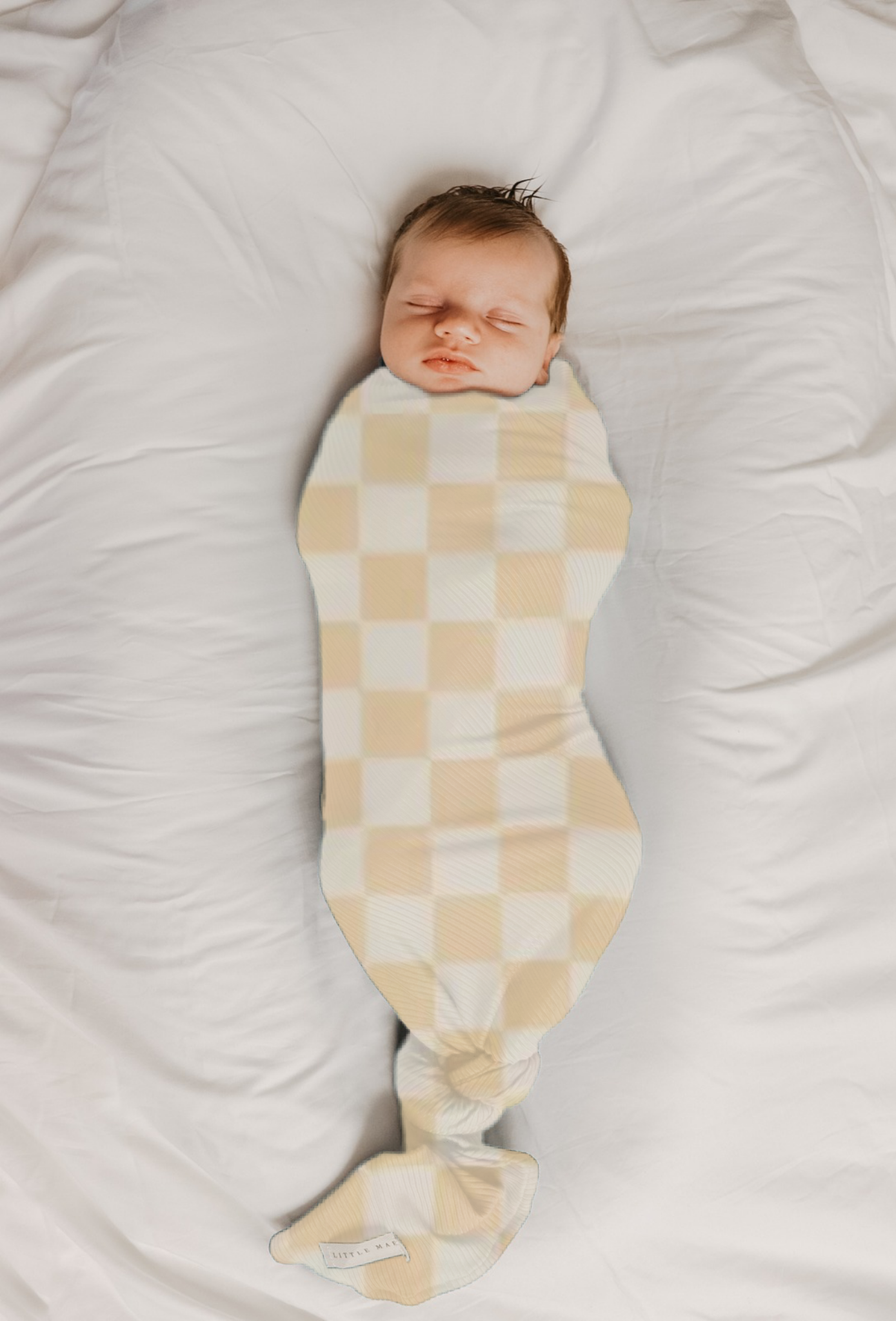 Butter Yellow & White Checkered Stretch Swaddle
