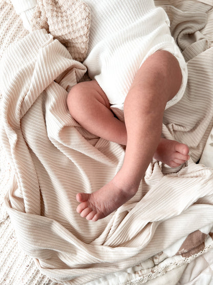 Oat Ribbed Stretch Swaddle