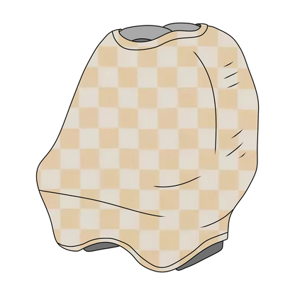 Butter Yellow & White Checkered Carseat Cover