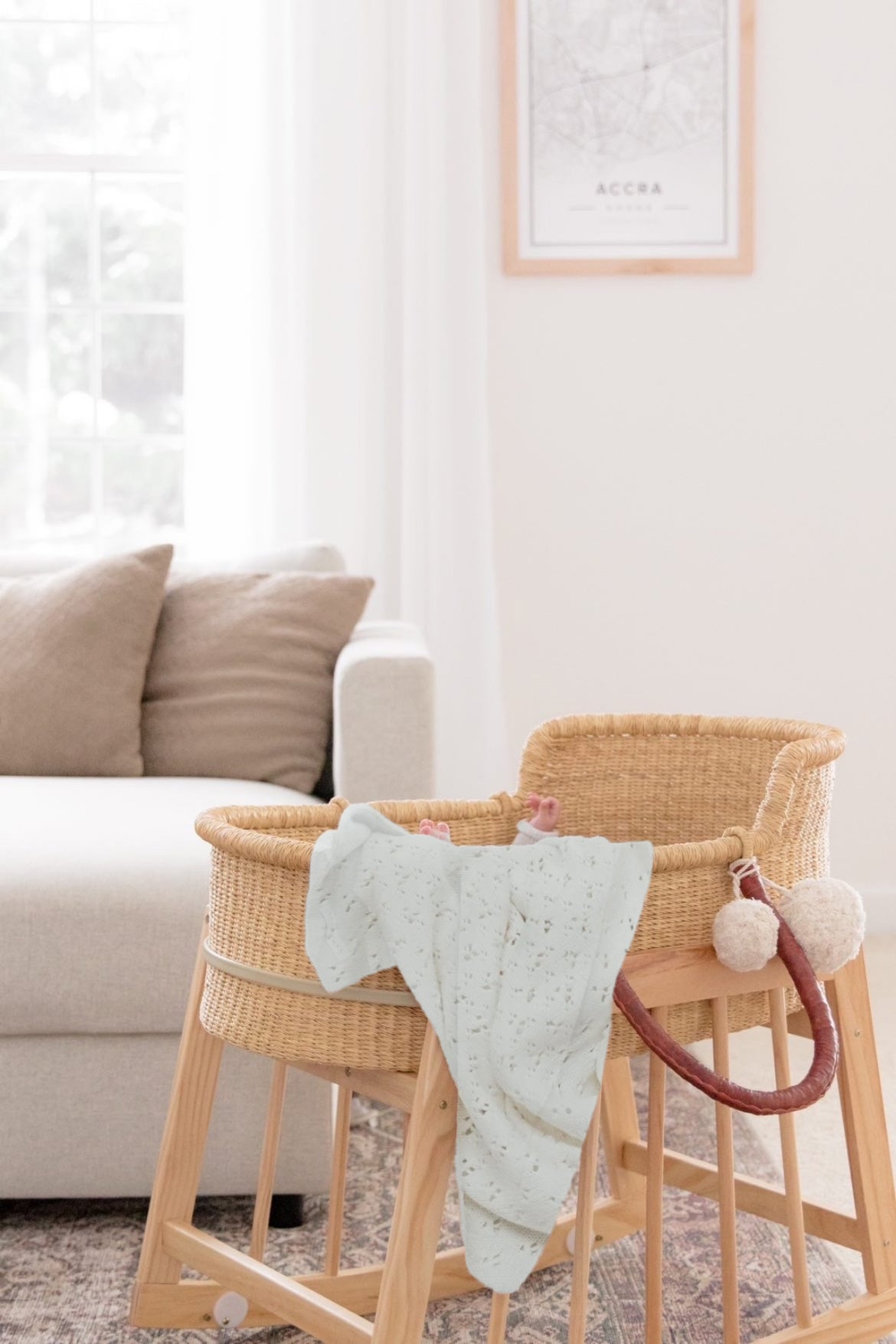Vanilla White Baby Pointelle Knit Blanket