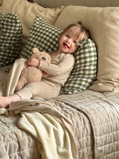 Oat Ribbed Toddler Blanket