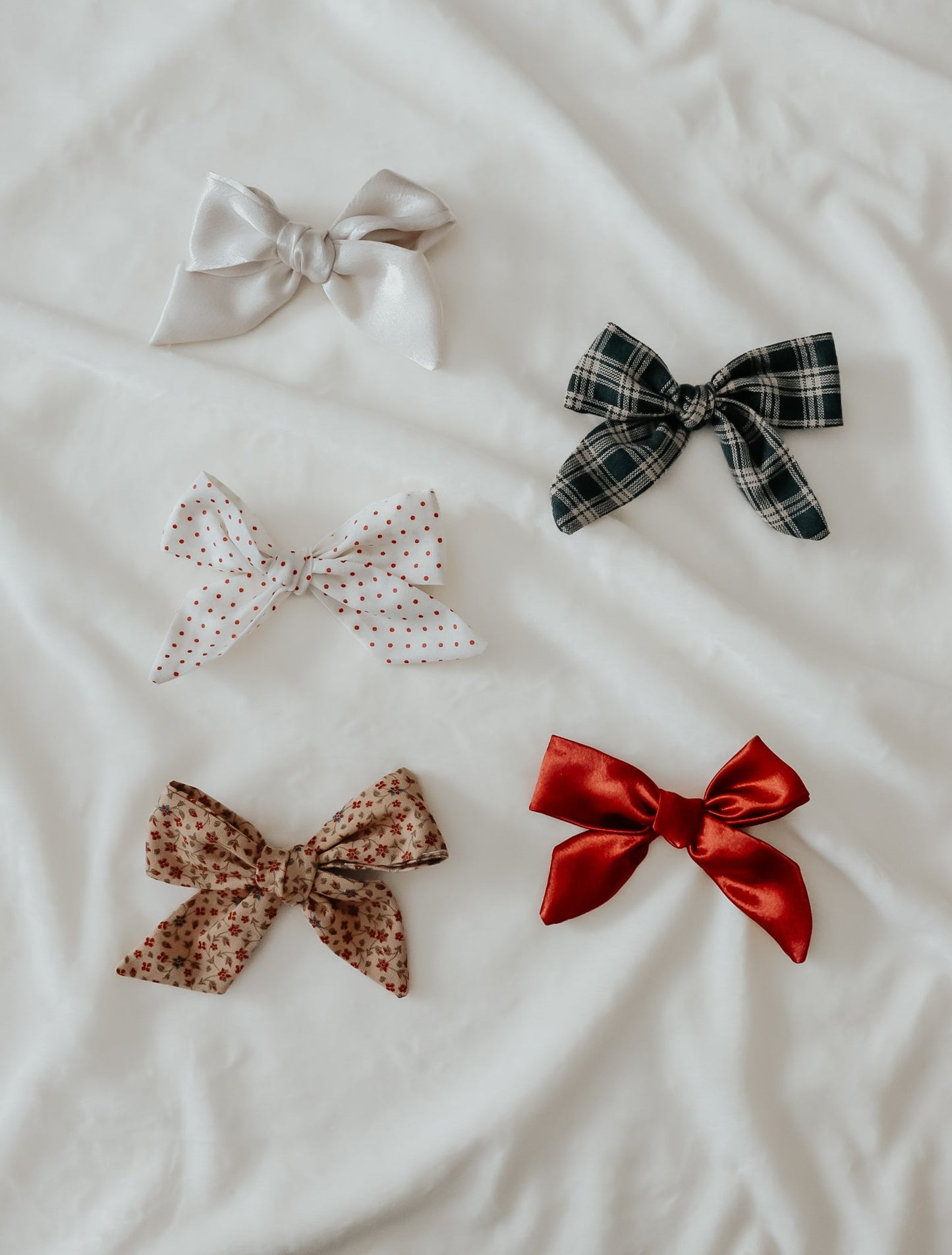 Poinsettia Bow Clips