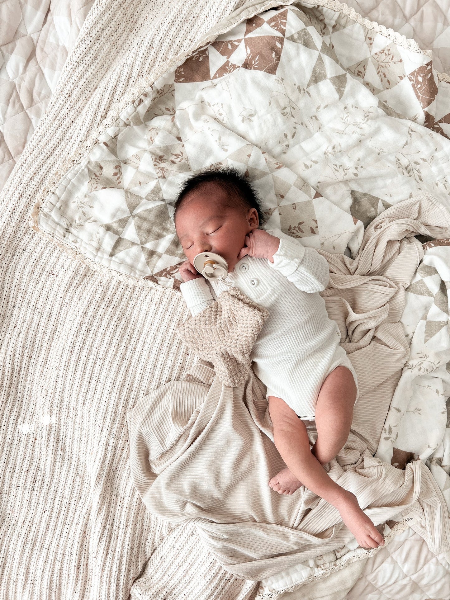 Oat Ribbed Stretch Swaddle