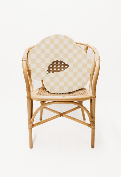 Butter Yellow White Checkered Nursing Pillow Cover