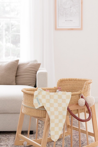 Butter Yellow & White Checkered Stretch Swaddle