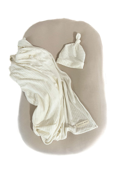 Oat Ribbed Baby Lounger Cover