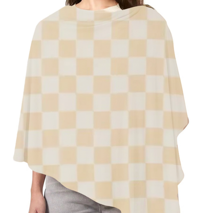 Butter Yellow & White Checkered Carseat Cover