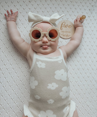 Vanilla White Baby Pointelle Knit Blanket