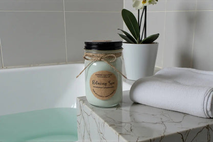 Relaxing Spa Eucalyptus and Mint Candle | Organic Soy Candle
