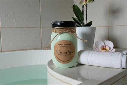 Relaxing Spa Eucalyptus and Mint Candle | Organic Soy Candle