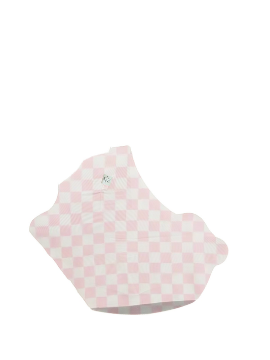 Sugar Pink & White Checkered Carseat Cover