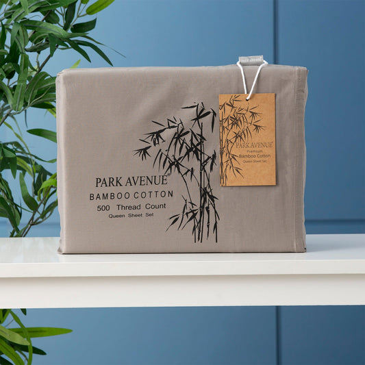 NNEDSZ Bamboo Cotton 500 Thread Count Pewter Sheet Sets by Park Avenue