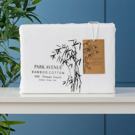 NNEDSZ Bamboo Cotton 500 Thread Count White Sheet Sets by Park Avenue