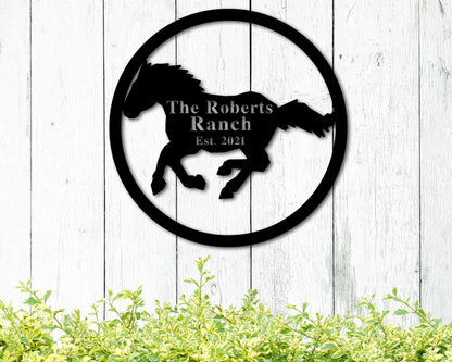 Horse Ranch Name Custom Metal Sign