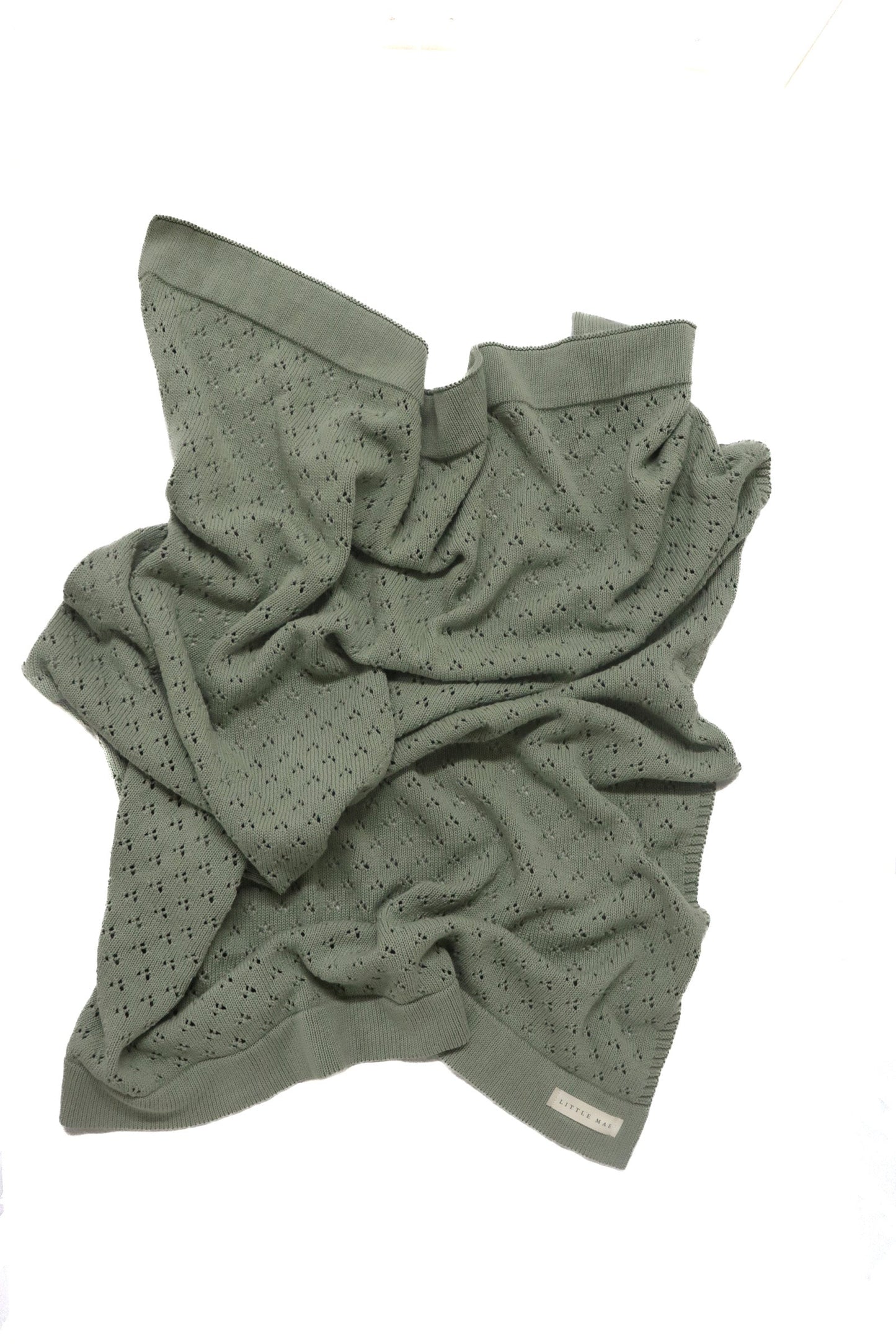 Mint Pointelle Knit Blanket