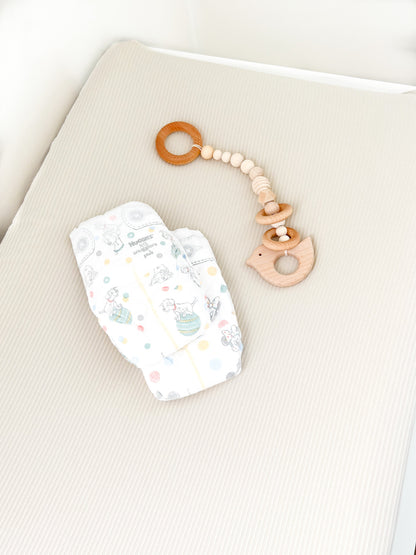 Oat Ribbed Changing Pad Cover