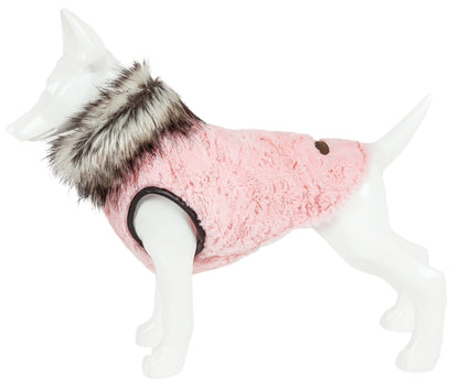 Pet Life ®  Luxe 'Pinkachew' Charming Fashion Mink Fur Dog Coat