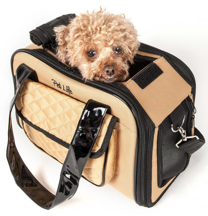Pet Life ® Mystique Airline Approved Fashion Designer Travel Pet Dog Carrier w/ Pouch