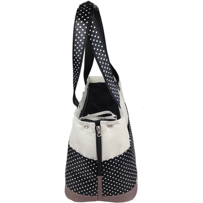 Pet Life ® 'Tote n' Boater' Trendy Spotted Designer Fashion Travel Pet Dog Carrier